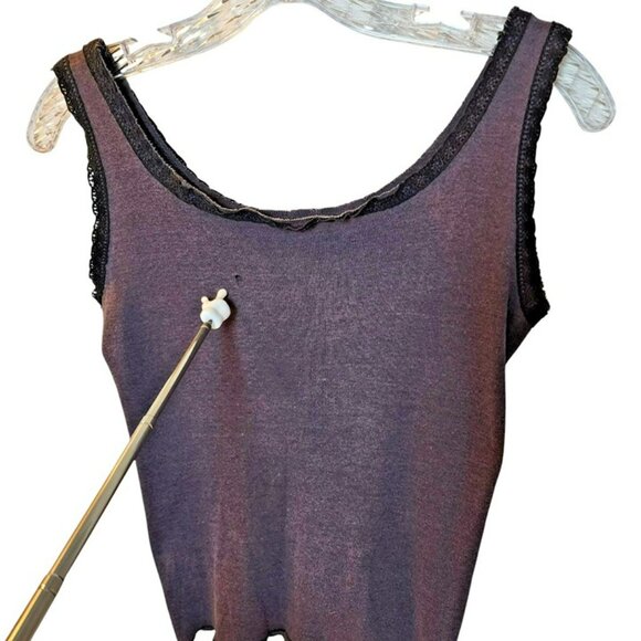 Vintage 1980 Heart Band Tank Top – Lace Trim – Red‎ Logo – 19” Long – 30” Chest - Picture 4 of 6